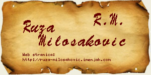 Ruža Milošaković vizit kartica